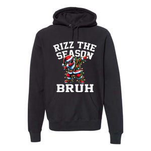 Funny Christmas Santa Xmas Rizz The Season Bruh Premium Hoodie