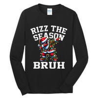 Funny Christmas Santa Xmas Rizz The Season Bruh Tall Long Sleeve T-Shirt