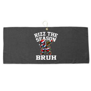 Funny Christmas Santa Xmas Rizz The Season Bruh Large Microfiber Waffle Golf Towel