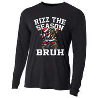 Funny Christmas Santa Xmas Rizz The Season Bruh Cooling Performance Long Sleeve Crew