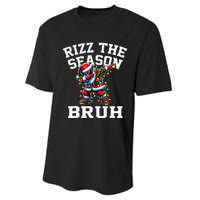 Funny Christmas Santa Xmas Rizz The Season Bruh Performance Sprint T-Shirt