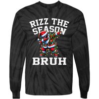 Funny Christmas Santa Xmas Rizz The Season Bruh Tie-Dye Long Sleeve Shirt