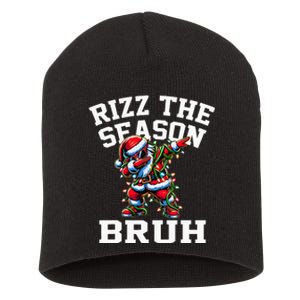 Funny Christmas Santa Xmas Rizz The Season Bruh Short Acrylic Beanie