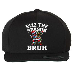 Funny Christmas Santa Xmas Rizz The Season Bruh Wool Snapback Cap