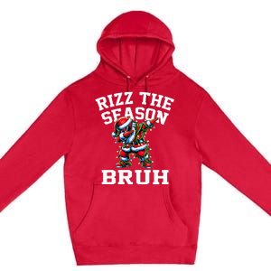 Funny Christmas Santa Xmas Rizz The Season Bruh Premium Pullover Hoodie