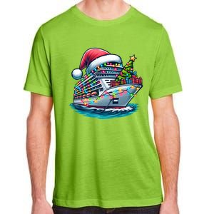 Funny Cruise Ship Santa Christmas Tree Lights Gift Adult ChromaSoft Performance T-Shirt