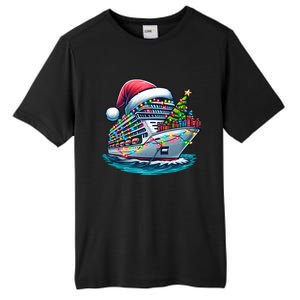 Funny Cruise Ship Santa Christmas Tree Lights Gift Tall Fusion ChromaSoft Performance T-Shirt