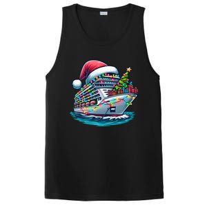 Funny Cruise Ship Santa Christmas Tree Lights Gift PosiCharge Competitor Tank