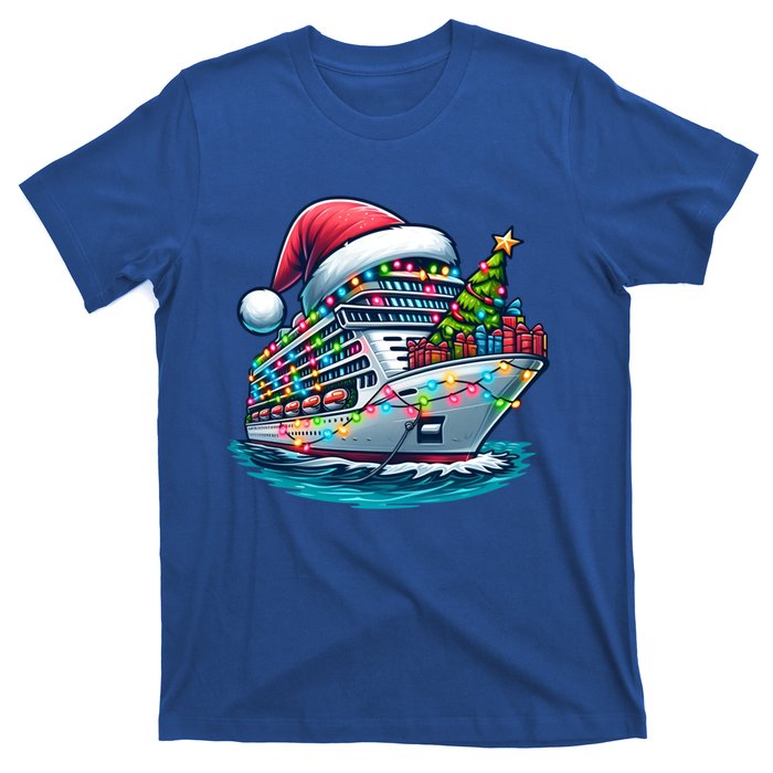 Funny Cruise Ship Santa Christmas Tree Lights Gift T-Shirt