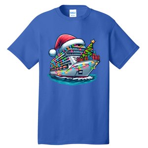 Funny Cruise Ship Santa Christmas Tree Lights Gift Tall T-Shirt