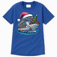 Funny Cruise Ship Santa Christmas Tree Lights Gift Tall T-Shirt