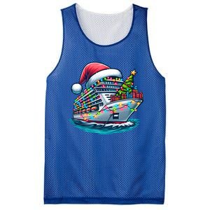 Funny Cruise Ship Santa Christmas Tree Lights Gift Mesh Reversible Basketball Jersey Tank