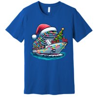 Funny Cruise Ship Santa Christmas Tree Lights Gift Premium T-Shirt