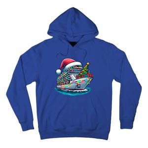 Funny Cruise Ship Santa Christmas Tree Lights Gift Tall Hoodie