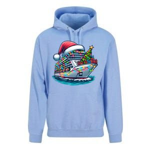 Funny Cruise Ship Santa Christmas Tree Lights Gift Unisex Surf Hoodie