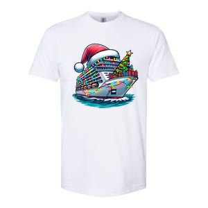 Funny Cruise Ship Santa Christmas Tree Lights Gift Softstyle CVC T-Shirt