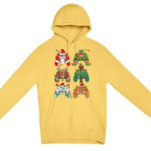 Funny Christmas Santa Elf Lights Gaming Controllers Xmas Gift Premium Pullover Hoodie