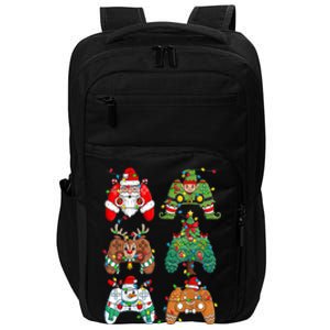 Funny Christmas Santa Elf Lights Gaming Controllers Xmas Gift Impact Tech Backpack