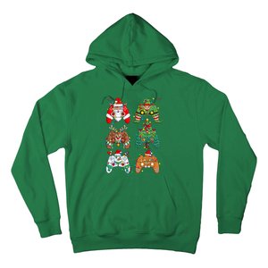 Funny Christmas Santa Elf Lights Gaming Controllers Xmas Gift Hoodie