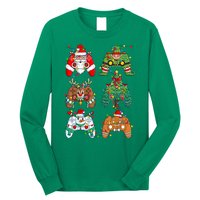 Funny Christmas Santa Elf Lights Gaming Controllers Xmas Gift Long Sleeve Shirt