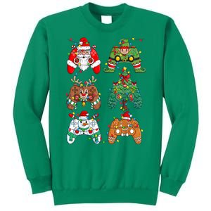 Funny Christmas Santa Elf Lights Gaming Controllers Xmas Gift Sweatshirt