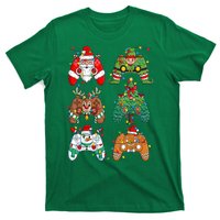 Funny Christmas Santa Elf Lights Gaming Controllers Xmas Gift T-Shirt