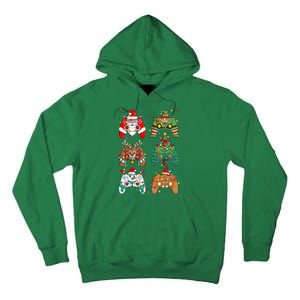 Funny Christmas Santa Elf Lights Gaming Controllers Xmas Gift Tall Hoodie