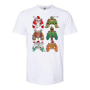 Funny Christmas Santa Elf Lights Gaming Controllers Xmas Gift Softstyle CVC T-Shirt