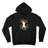 Floral Cow Spring Nature Lovers animal Hoodie