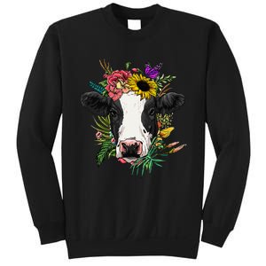 Floral Cow Spring Nature Lovers animal Sweatshirt