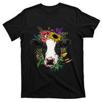 Floral Cow Spring Nature Lovers animal T-Shirt