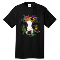 Floral Cow Spring Nature Lovers animal Tall T-Shirt