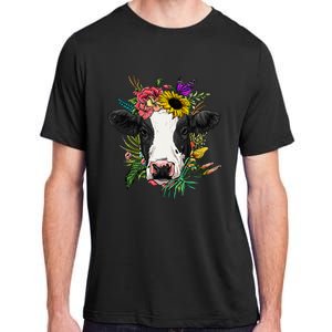 Floral Cow Spring Nature Lovers animal Adult ChromaSoft Performance T-Shirt