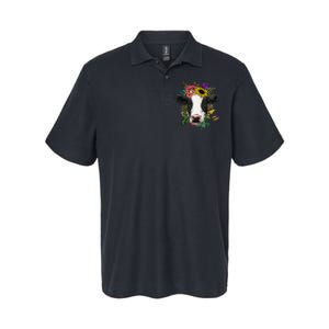 Floral Cow Spring Nature Lovers animal Softstyle Adult Sport Polo