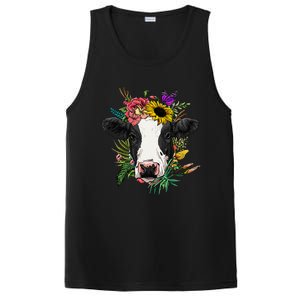 Floral Cow Spring Nature Lovers animal PosiCharge Competitor Tank