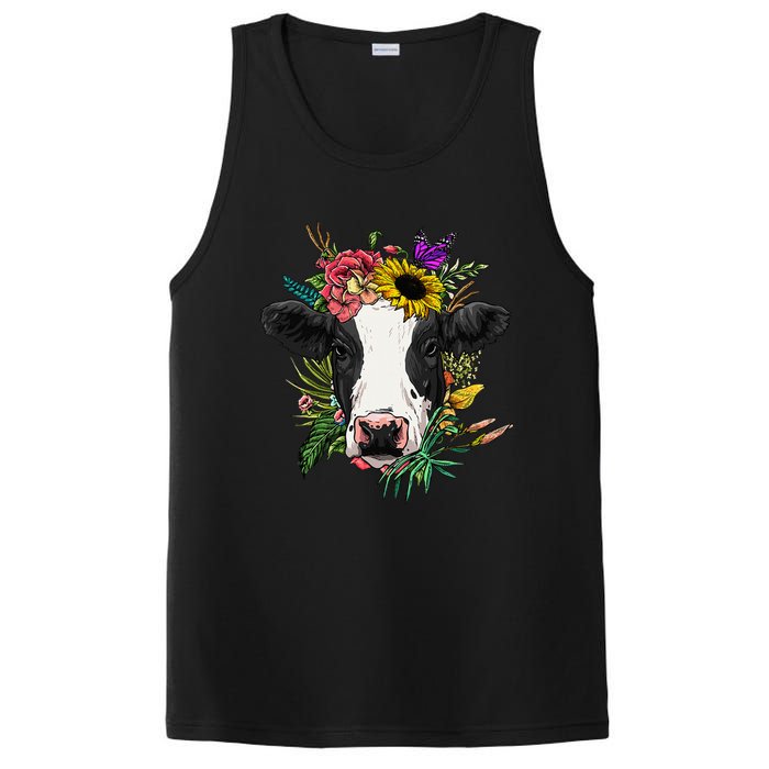 Floral Cow Spring Nature Lovers animal PosiCharge Competitor Tank