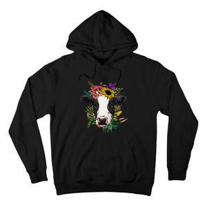 Floral Cow Spring Nature Lovers animal Tall Hoodie