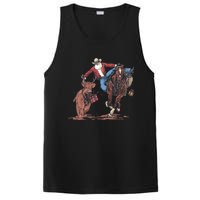 Funny Cowboy Santa Bulldogging Christmas Western Cowboy Xmas PosiCharge Competitor Tank