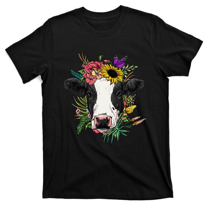 Floral Cow Spring Nature Lovers T-Shirt