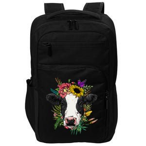 Floral Cow Spring Nature Lovers Impact Tech Backpack