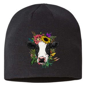 Floral Cow Spring Nature Lovers Sustainable Beanie