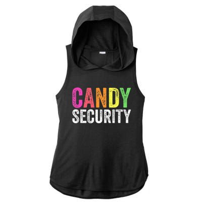 Funny Candy Security Halloween Costume Ladies PosiCharge Tri-Blend Wicking Draft Hoodie Tank