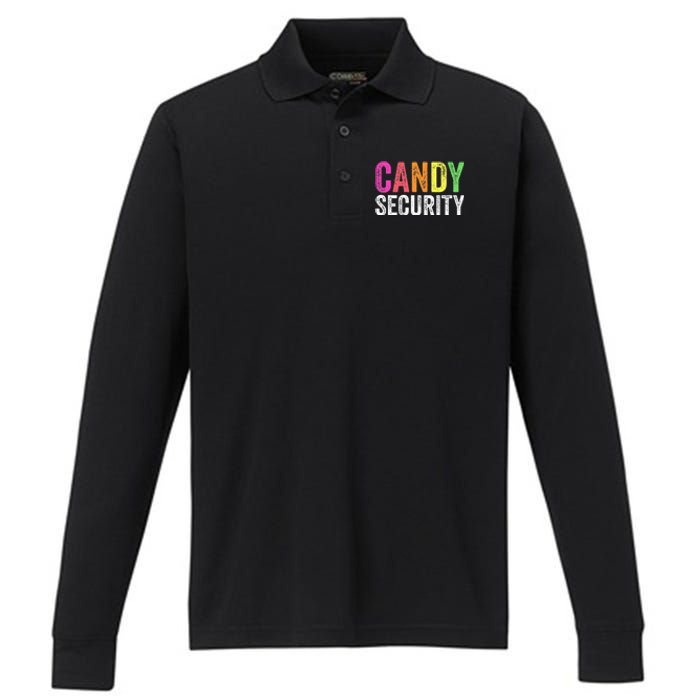 Funny Candy Security Halloween Costume Performance Long Sleeve Polo