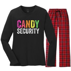 Funny Candy Security Halloween Costume Women's Long Sleeve Flannel Pajama Set 