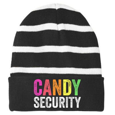 Funny Candy Security Halloween Costume Striped Beanie with Solid Band