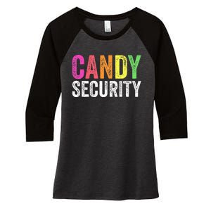 Funny Candy Security Halloween Costume Women's Tri-Blend 3/4-Sleeve Raglan Shirt