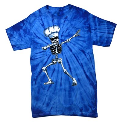 Funny Chef Skeleton Dabbing Cook Cooking Hat Hobby Cooking Funny Gift Tie-Dye T-Shirt