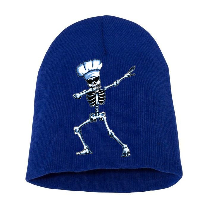 Funny Chef Skeleton Dabbing Cook Cooking Hat Hobby Cooking Funny Gift Short Acrylic Beanie