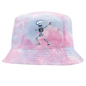 Funny Chef Skeleton Dabbing Cook Cooking Hat Hobby Cooking Funny Gift Tie-Dyed Bucket Hat