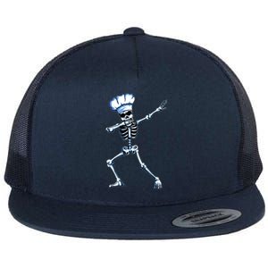 Funny Chef Skeleton Dabbing Cook Cooking Hat Hobby Cooking Funny Gift Flat Bill Trucker Hat